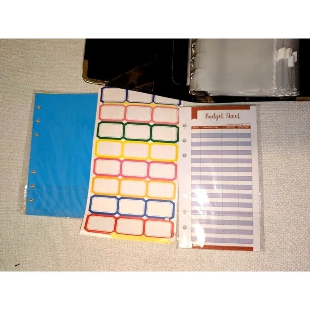 Budget Binder with Zipper Envelopes,PU Leather Money Organizer for Cash Bills...